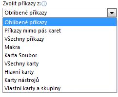 Seznam Zvolit příkazy z