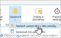 SharePoint 2016 – Nastavení upozornění na položku s vybranou položkou