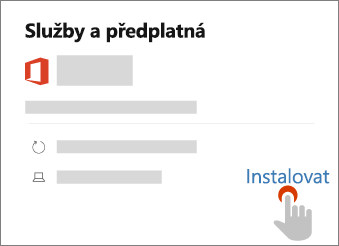 Zobrazuje instalační odkaz na stránce služby a předplatné