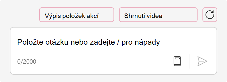 Snímek obrazovky znázorňující pole s výzvou pro Copilot ve Streamu