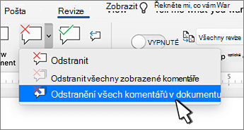 Odstranění všech komentářů
