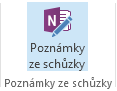 Snímek obrazovky s ikonou poznámek ze schůzky na pásu karet žádosti o schůzku