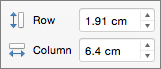 PowerPoint for Mac Table Row and Column Height and Width