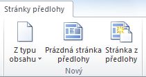 Přidání stránek v aplikaci SharePoint Designer 2010