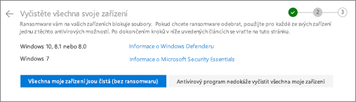 Snímek obrazovky Vyčistit všechna zařízení na webu OneDrive