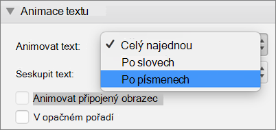 Vyberte možnost Podle písmena.