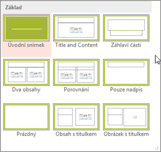 Rozložení snímků v PowerPointu