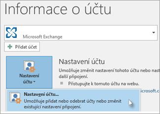 Nastavení účtu