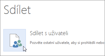 Tlačítko Sdílet s uživateli ve Wordu Online