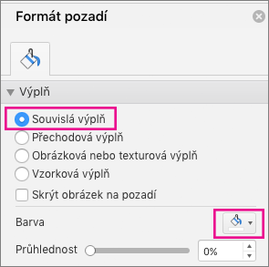 PowerPoint pro Mac – Souvislá výplň