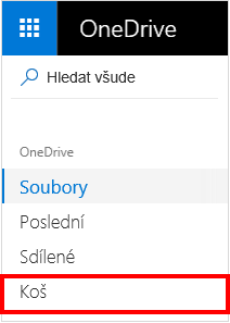 Volba Koš na OneDrivu