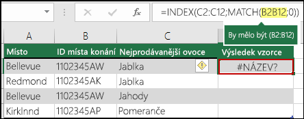 Chyba #NÁZEV? způsobená vynecháním dvojtečky v odkazu na oblast