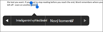 Po výběru textu ve Wordu klepněte na Nový komentář.