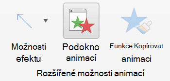 Klikněte na podokno animací.