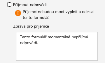 Nastavení Shromažďovat odpovědi pro formuláře a kvízy