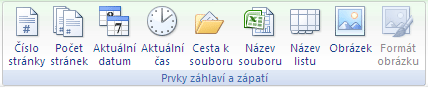 Vzhled pásu karet aplikace Excel