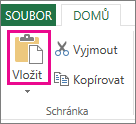 Příkaz Vložit ve skupině Schránka