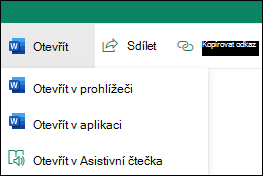 Otevření dokumentu v SharePointu