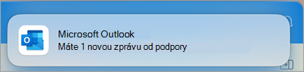 Kontaktování podpory v Outlooku – snímek obrazovky se čtyřmi