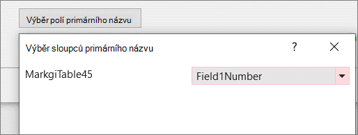 Výběr konkrétního pole primárního názvu