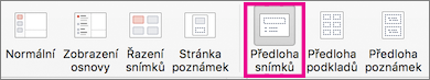 Příkaz Předloha snímků v PowerPointu pro Mac