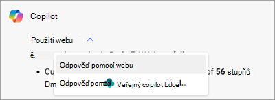Změna rozsahu výběru kontextu pomocí Copilotu v Microsoft Edgi