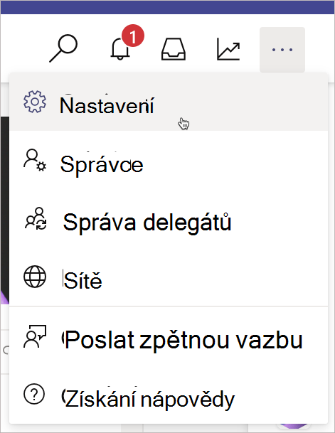 Přístup k nastavení kampaně z pravého horního rohu stránky kampaně