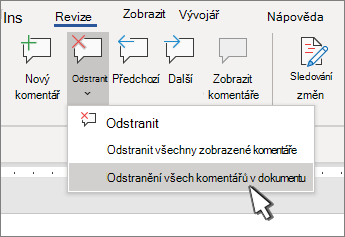 Odstranění všech komentářů