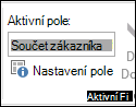 Nastavení pole na pásu karet