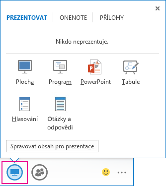 Možnosti na kartě Prezentovat