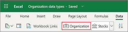 Excel-organisationsdatatyper fra Power BI