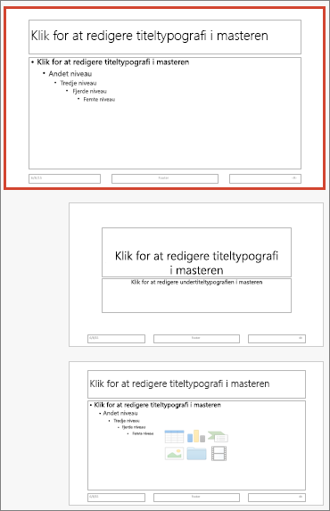 Slidemaster i PowerPoint til Mac