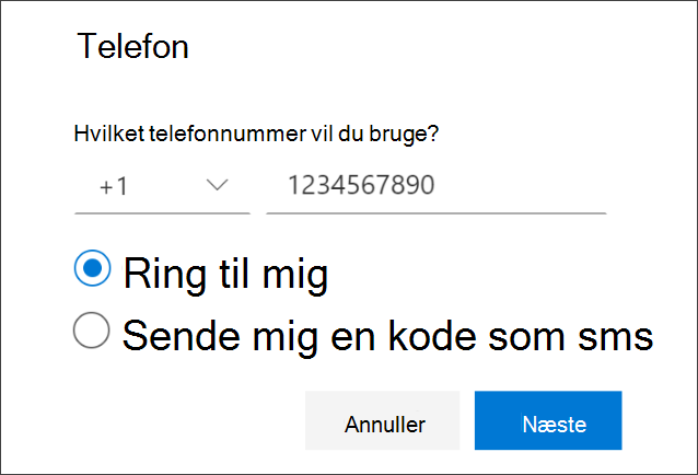 Tilføje telefonnummer og vælge telefonopkald