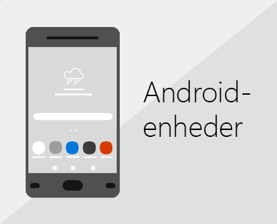 Klik for at konfigurere Office og mail på Android-enheder