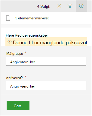 Markere flere elementer og masseredigering af dem