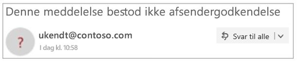Ikke-godkendt afsender i Outlook