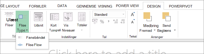 Power View-felt efter rulleliste