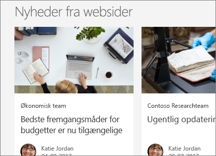 SharePoint Office 365 – Nyheder fra websteder