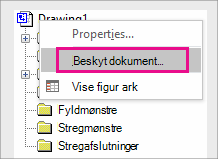 Beskyt dokument i Tegningsstifinder i Visio 2016