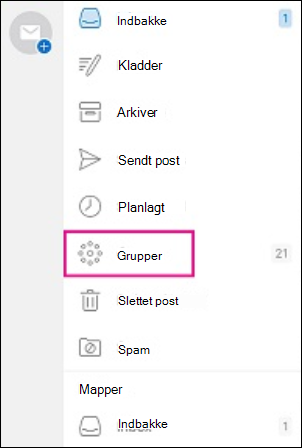 Gruppemappe i navigationsrude