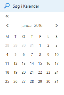 Søgefeltet Kalender