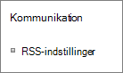 Indstillinger for listekommunikation (RSS)