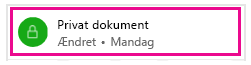 Hængelåsen viser, at kun du kan se dokumentet