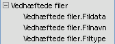 Et felt af typen Vedhæftet fil i Feltlisteruden