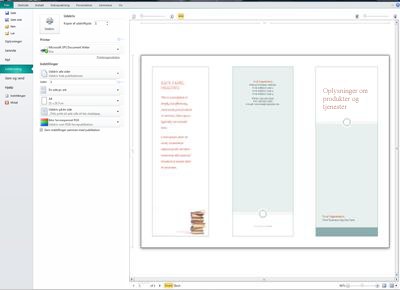 Oversigt over udskriftsindstillinger i Publisher