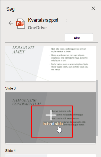 Vælg Indsæt slide