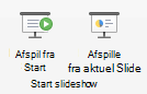Afspil dit slideshow fra starten eller fra den aktuelle slide.