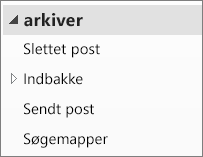 Udvid arkivfilen i ruden navigation for at få vist undermapperne under den.