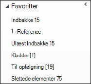 Favoritter øverst i navigationsruden