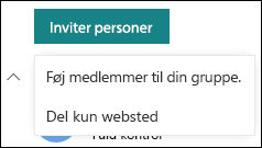 Inviter personer til dit SharePoint-websted